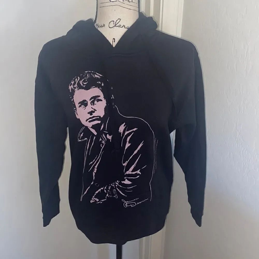 James Dean Black Graphic Pullover Sweatshirt Hollywood Icon Rebel